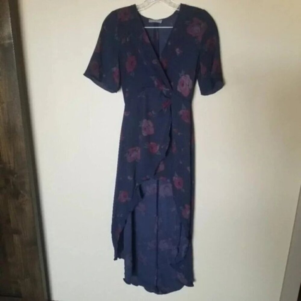 Aritzia Babaton Floral Faux Wrap Dress 00